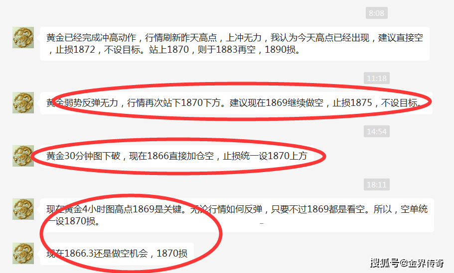 金界传奇：黄金波段空单布局完毕，看大跌！！！